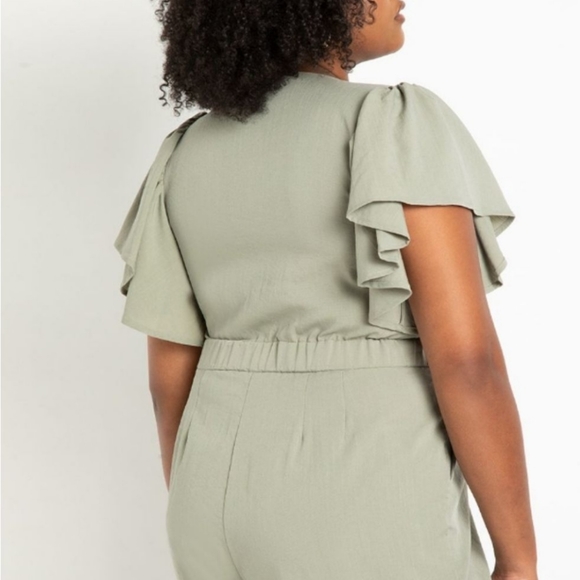 NWT Eloquii Tie Bodice Romper with flutter sleevesNWT Eloquii Tie Bodice Romper - Picture 2 of 5